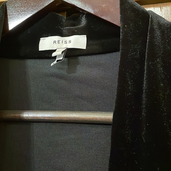 REISS Rosalba Velvet Plunge Bodysuit, Black - Large - Picture 8 of 11